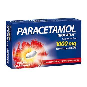 Paracetamol Biofarm 1000mg, 10 tabletek powlekanych | PRZEZIĘBIENIE ...