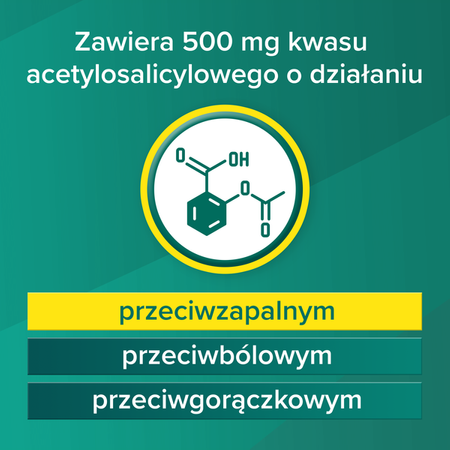 Aspirin Musująca (Ultra Fast), 500 mg, tabletki musujące, 12 sztuk