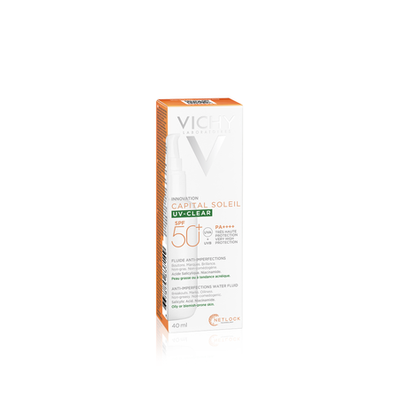 Vichy Capital Soleil UV-CLEAR Fluid przeciw niedoskonałościom SPF50+, 40 ml Data ważności 2025.11