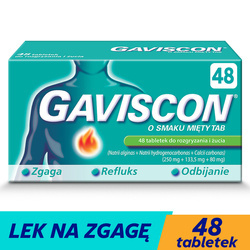 Gaviscon o smaku mięty TAB tabl. do rozgryzania i żucia *48