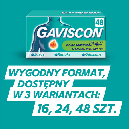 Gaviscon o smaku mięty TAB tabl. do rozgryzania i żucia *24