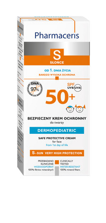 PHARMACERIS S DERMOPEDIATRIC Bezpieczny krem ochronny do twarzy SPF50+, 50ml 