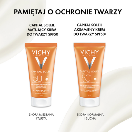 VICHY CAPITAL SOLEIL Ochronne mleczko nawilżające do twarzy i ciała SPF50+, 300ml