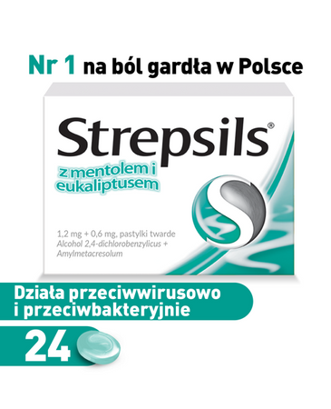 Strepsils menthol/eukaliptus x 24 pastylki