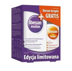 Ibesan Maślan Krople zestaw 60kapsułek+30ml