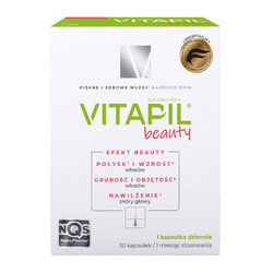 VITAPIL® beauty – na gładkie i lśniące włosy, z biotyną, bambusem i kwasem hialuronowym, 30 kapsułek