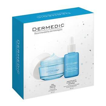 DERMEDIC Zestaw Hydrain 3 Hialuro Krem-żel ultranawilżający, 50 ml + Serum nawadniające, 30 ml