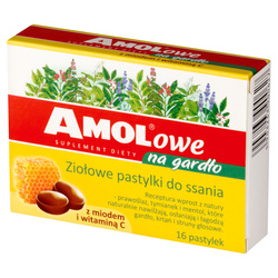 AMOLowe na gardło z miodem i witaminą C 16 pastylek do ssania 