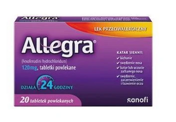 Allegra tabletki powlekane 120 mg, 20 tabletek