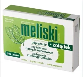 Meliski + żołądek, pastylki do ssania, 20 sztuk 