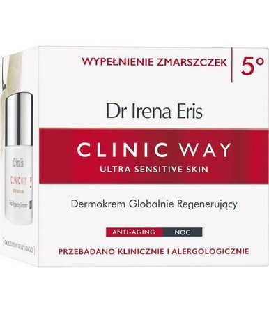 Dr Irena Eris CLINIC WAY 5° Dermokrem Globalnie Regenerujący do twarzy i pod oczy na noc (70+) 50ml