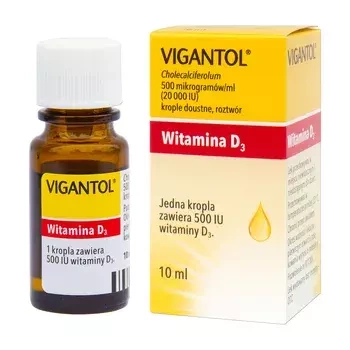 Vigantol krople doustne 0,5mg/ml(20000IU 10ml, import równoległy