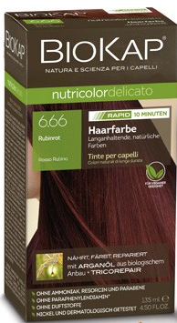 BIOKAP NUTRICOLOR DELICATO 6.66 rapid, Rubinowa Czerwień 135ml