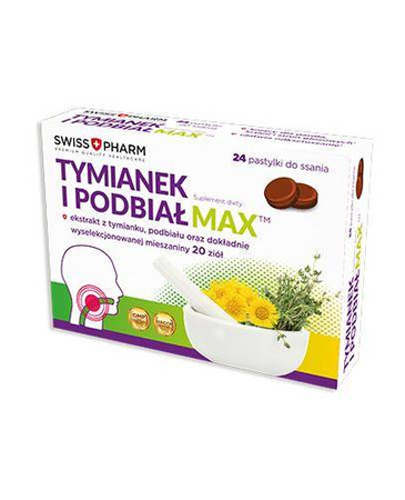 Tymianek i Podbiał Max, 24 pastylki, 