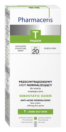 PHARMACERIS T SEBOSTATIC Przeciwtrądzikowy krem normalizujący do twarzy SPF20, 50ml 