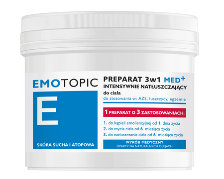EMOTOPIC Preparat 3w1 MED+ intensywnie natłuszczający do ciała, 500ml