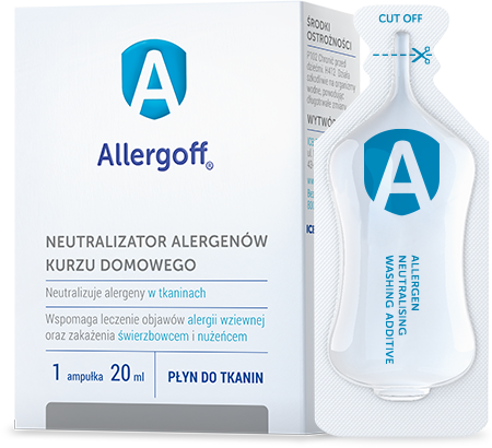 ALLERGOFF Płyn do tkanin Neutralizator alergenów kurzu domowego 6 ampułek x 20 ml