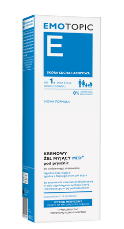EMOTOPIC Kremowy żel myjący MED+ pod prysznic, 400ml 