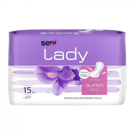Seni Lady Super - Wkładki urologiczne dla kobiet, 15 sztuk