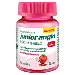 Junior-Angin Żelki na gardło o smaku truskawkowym 30szt.