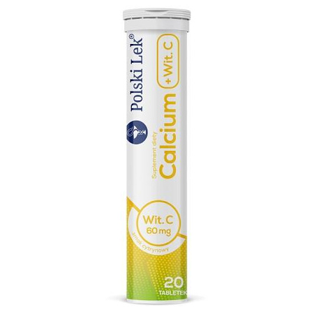 Calcium 300 +Vit.C cytrynowe x 20 tabl.