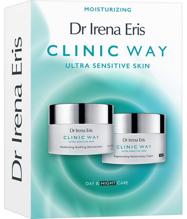 Dr Irena Eris CLINIC WAY Zestaw Nawilżanie: Dermokrem nawilżająco-łagodzący na dzień SPF20, 50ml + Dermokrem regenerująco-nawilżający na noc, 50ml