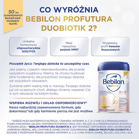 Bebilon PROfutura DUOBIOTIK 2, mleko następne po 6. miesiącu, 800 g