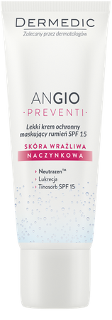 DERMEDIC ANGIO Krem ochronny lekki maskujący rumień SPF 15 45g