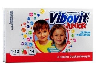 Vibovit Junior smak truskawkowy, 14 saszetki