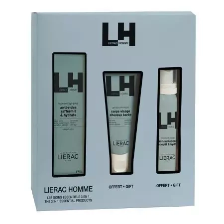 Lierac Homme Zestaw, Emulsja 50 ml + Żel, 50 ml + Pianka, 50 ml
