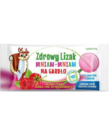 Zdrowy Lizak Mniam-Mniam o smaku malinowym, 1 szt