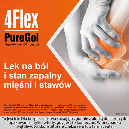 4Flex PureGel 100mg/g żel na ból i stan zapalny mięśni i stawów, 100 g, data ważnosci 2024/06