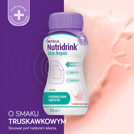 Nutridrink Skin Repair o smaku truskawkowym, 4x200ml Data ważności 2026.03.22