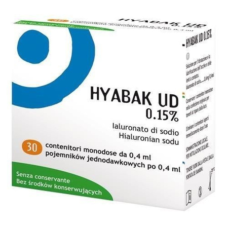 Hyabak UD krople do oczu 15%, 30 pojemników + Hyabak UD 0,15% 5 pojemników po 0,4ml ,