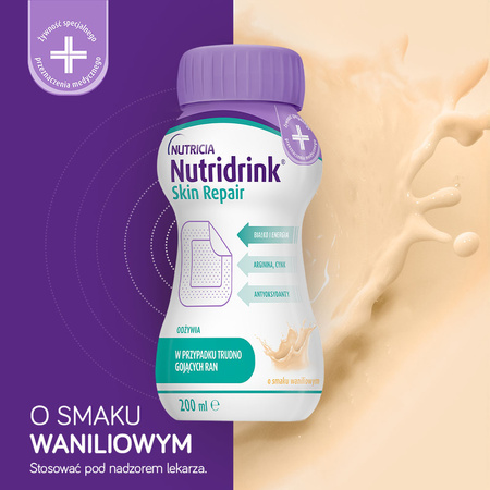 Nutridrink Skin Repair o smaku waniliowym, 4x200ml Data ważności 2026.03.10