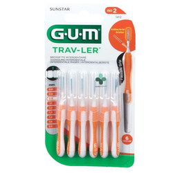 SUNSTAR GUM TRAV-LER - Pomarańczowe szczoteczki międzyzębowe 0,9mm, 6 sztuk