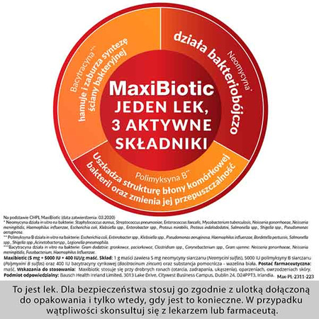 Maxibiotic maść, 10 saszetek a 1g 