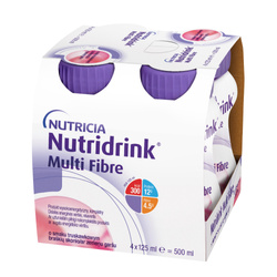 Nutridrink Multi Fibre o smaku truskawkowym 4x125 ml
