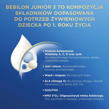 Bebilon 3 Advance Pronutra Junior, formuła na bazie mleka po 1. roku życia, 1000 g