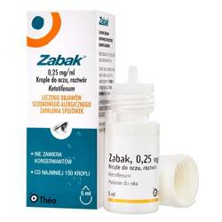 Zabak krople do oczu 0,25mg/ml 5ml (butelka), 