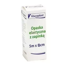 Opaska elastyczna VISCOPLAST tkana z zapinką 5m x 8 cm 1szT