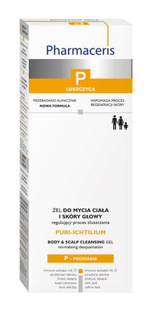 PHARMACERIS P PURI-ICHTILIUM Żel do mycia ciała i skóry głowy regulujący proces złuszczania, 250ml