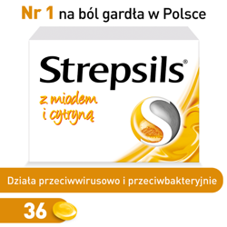 Strepsils miodem i cytryną 36 pastylylek do ssania