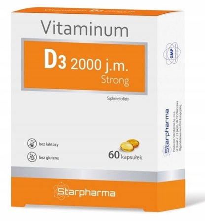  Vitaminum D3 2000 j.m. 60 kapsułek