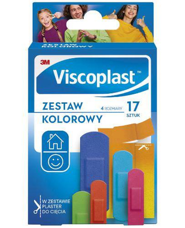  VISCOPLAST Plastry Zestaw Kolorowy 17 sztuk