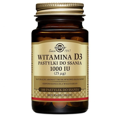 SOLGAR Witamina D3 1000, 100 tabletek