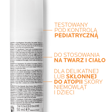LA ROCHE-POSAY ANTHELIOS Mleczko BABY SPF 50+, 50ml