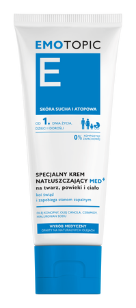 EMOTOPIC Specjalny krem natłuszczający MED+ na twarz, powieki i ciało, 75ml
