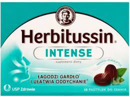 Herbitussin Intense pastylki do ssania 10 pastylek.