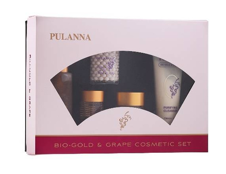 PULANNA BIO-GOLD&GRAPE zestaw (krem perłowy 60g + krem 60g + mleczko 90g + tonik 60g + żel pod oczy 21g)